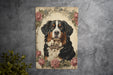 Victorian Portrait of Bernese Mountain Dog Metal Sign - Vintage Pet Decor, Dog Lover Gift, Animal Art, Unique Home Accent, Bernese Tribute