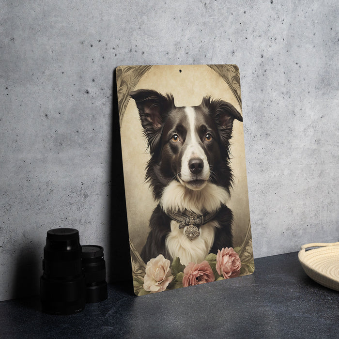 Victorian Portrait of Border Collie Metal Sign - Classic Dog Art, Pet Lover Gift, Vintage Decor, Canine Elegance, Heritage Breed Sign