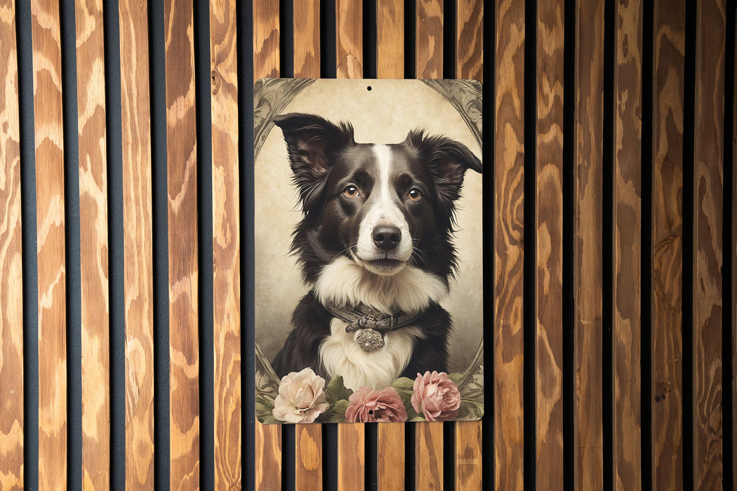 Victorian Portrait of Border Collie Metal Sign - Classic Dog Art, Pet Lover Gift, Vintage Decor, Canine Elegance, Heritage Breed Sign