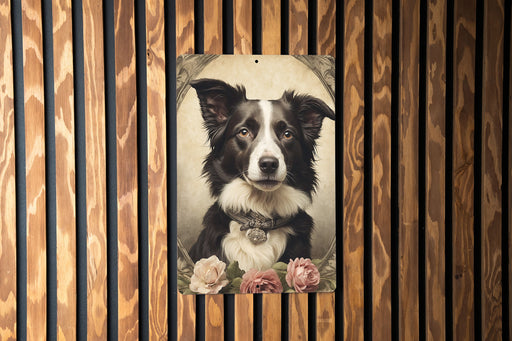 Victorian Portrait of Border Collie Metal Sign - Classic Dog Art, Pet Lover Gift, Vintage Decor, Canine Elegance, Heritage Breed Sign