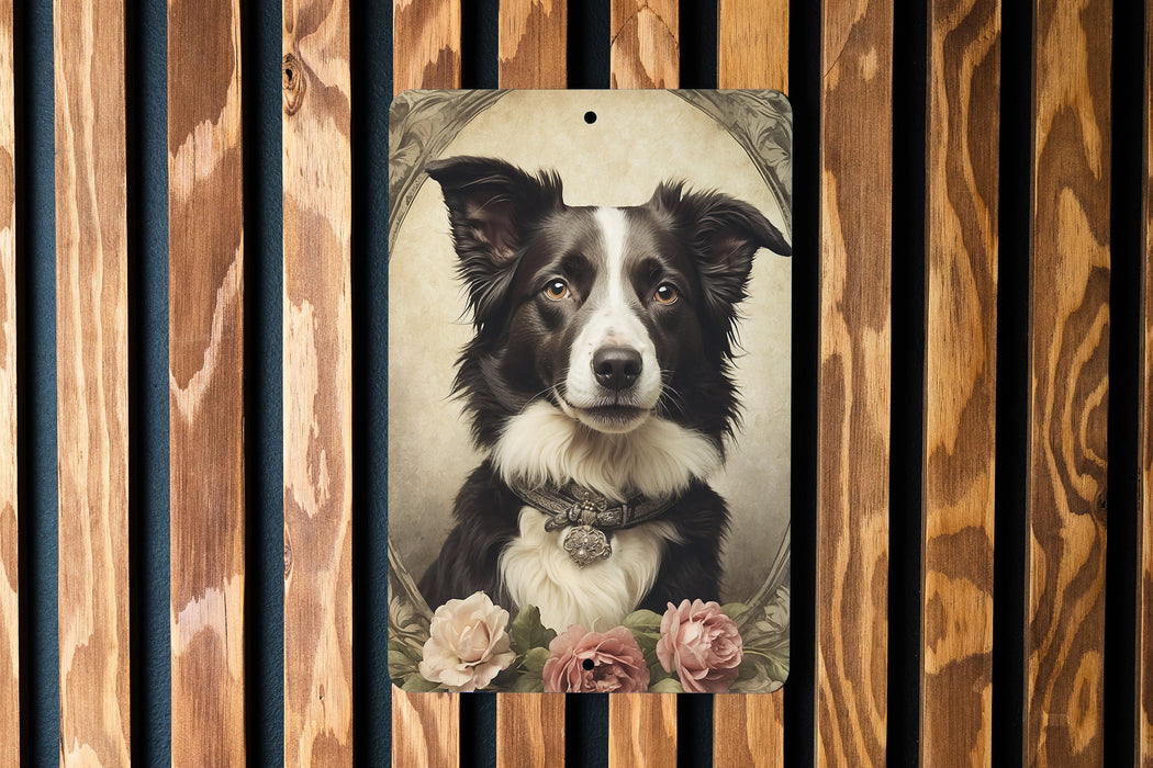 Victorian Portrait of Border Collie Metal Sign - Classic Dog Art, Pet Lover Gift, Vintage Decor, Canine Elegance, Heritage Breed Sign
