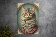 Victorian Portrait of a Cat Metal Sign - Vintage Feline Art, Cat Lover Gift, Classic Decor, Regal Cat Portrait, Aristocat Sign
