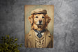 Victorian Portrait of a Golden Retriever Metal Sign - Regal Dog Art, Retriever Lover Gift, Vintage Decor, Warm Pet Portrait, Home Accent