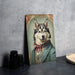 Victorian Portrait of a Husky Metal Sign - Arctic Dog Art, Husky Lover Gift, Vintage Decor, Mystical Pet Portrait, Winter Theme Home Accent