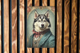 Victorian Portrait of a Husky Metal Sign - Arctic Dog Art, Husky Lover Gift, Vintage Decor, Mystical Pet Portrait, Winter Theme Home Accent