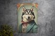 Victorian Portrait of a Husky Metal Sign - Arctic Dog Art, Husky Lover Gift, Vintage Decor, Mystical Pet Portrait, Winter Theme Home Accent