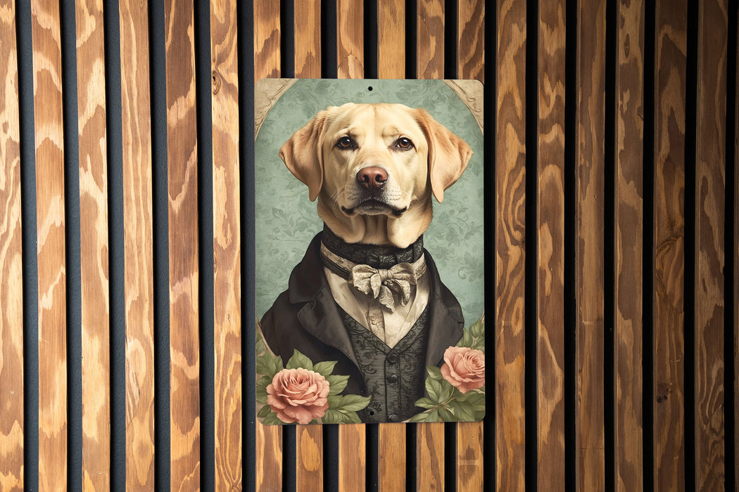 Victorian Portrait of a Labrador Retriever Metal Sign, Vintage Dog Art, Home Decor, Pet Lover Gift, Wall Hanging, Animal Portrait