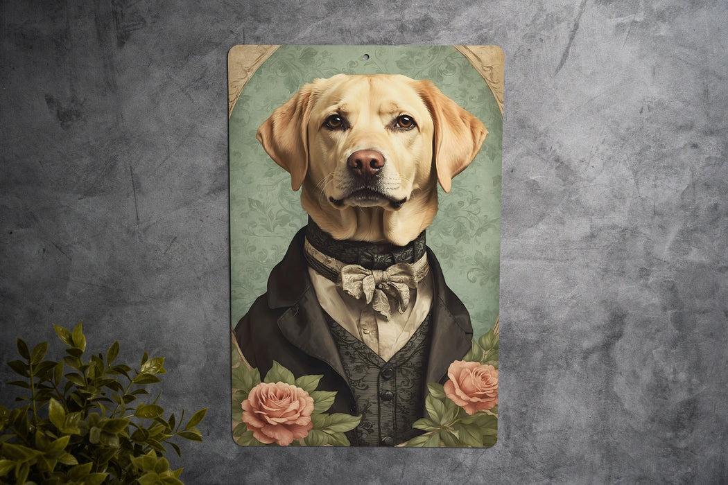 Victorian Portrait of a Labrador Retriever Metal Sign, Vintage Dog Art, Home Decor, Pet Lover Gift, Wall Hanging, Animal Portrait