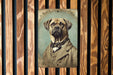 Victorian Portrait of a Mastiff Hound Metal Sign, Antique Dog Art, Vintage Home Decor, Mastiff Lover Gift, Elegant Wall Art