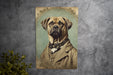 Victorian Portrait of a Mastiff Hound Metal Sign, Antique Dog Art, Vintage Home Decor, Mastiff Lover Gift, Elegant Wall Art