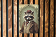 Victorian Portrait of a Raccoon Metal Sign, Antique Animal Art, Unique Home Decor, Vintage Wall Art, Raccoon Lover Gift