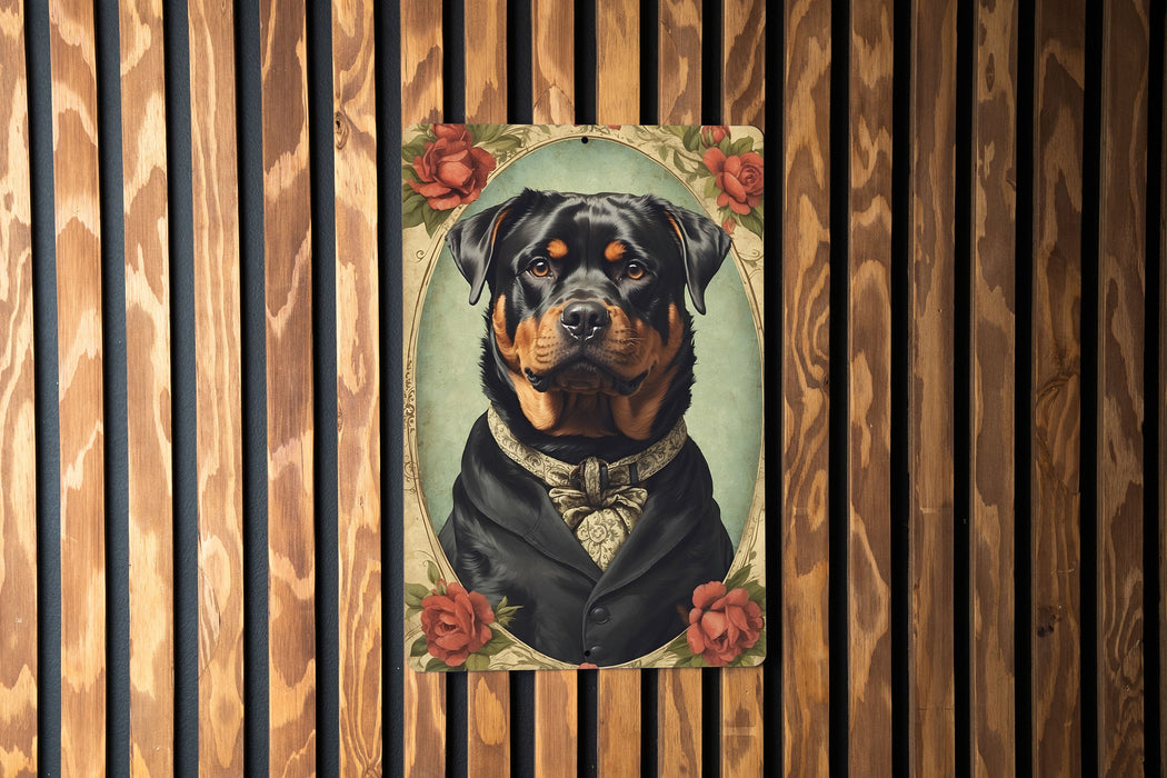 Victorian Portrait of a Rottweiler Metal Sign, Classic Dog Art, Home Decor, Vintage Pet Portrait, Rottweiler Owner Gift