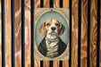Victorian Portrait of a Beagle Metal Sign, Classic Dog Art, Vintage Home Decor, Beagle Owner Gift, Antique Pet Portrait