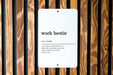 Work Bestie Definition' Metal Sign, Office Friendship, Coworker Humor Decor, Work Pal Appreciation, Professional Bond Art