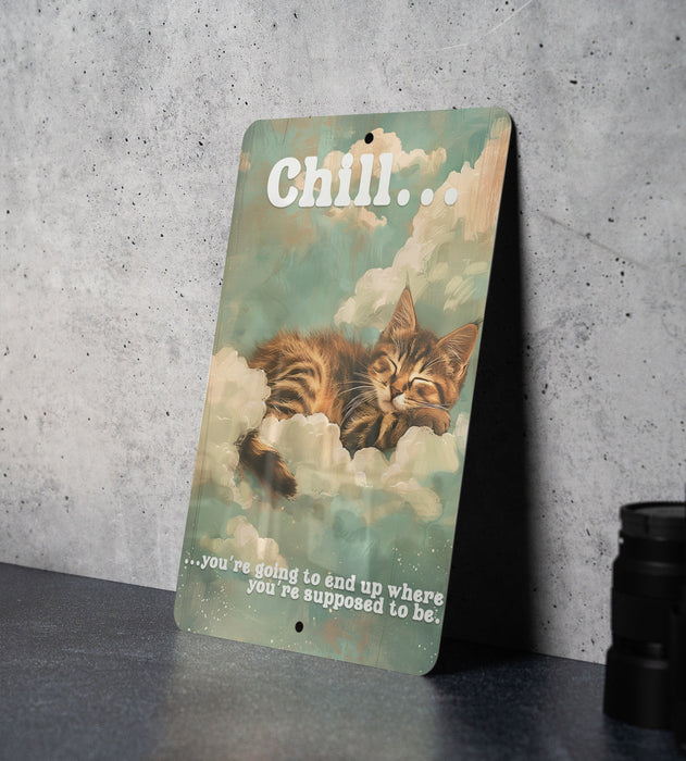 Chill Destination Metal Poster - Inspirational Quote, Relaxing Art, Positive Message, Zen Decor, Life Path