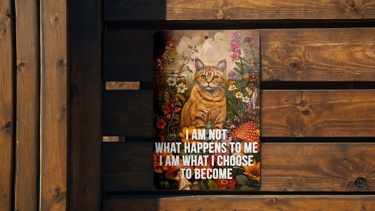Choose to Become Metal Poster - Personal Growth, Resilience, Inspirational Quote, Self Determination, Positive Mindset