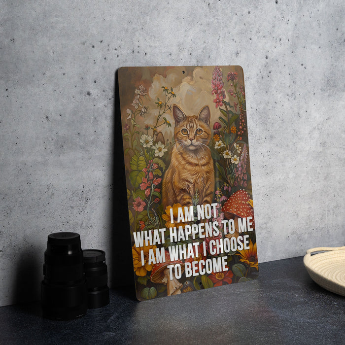 Choose to Become Metal Poster - Personal Growth, Resilience, Inspirational Quote, Self Determination, Positive Mindset