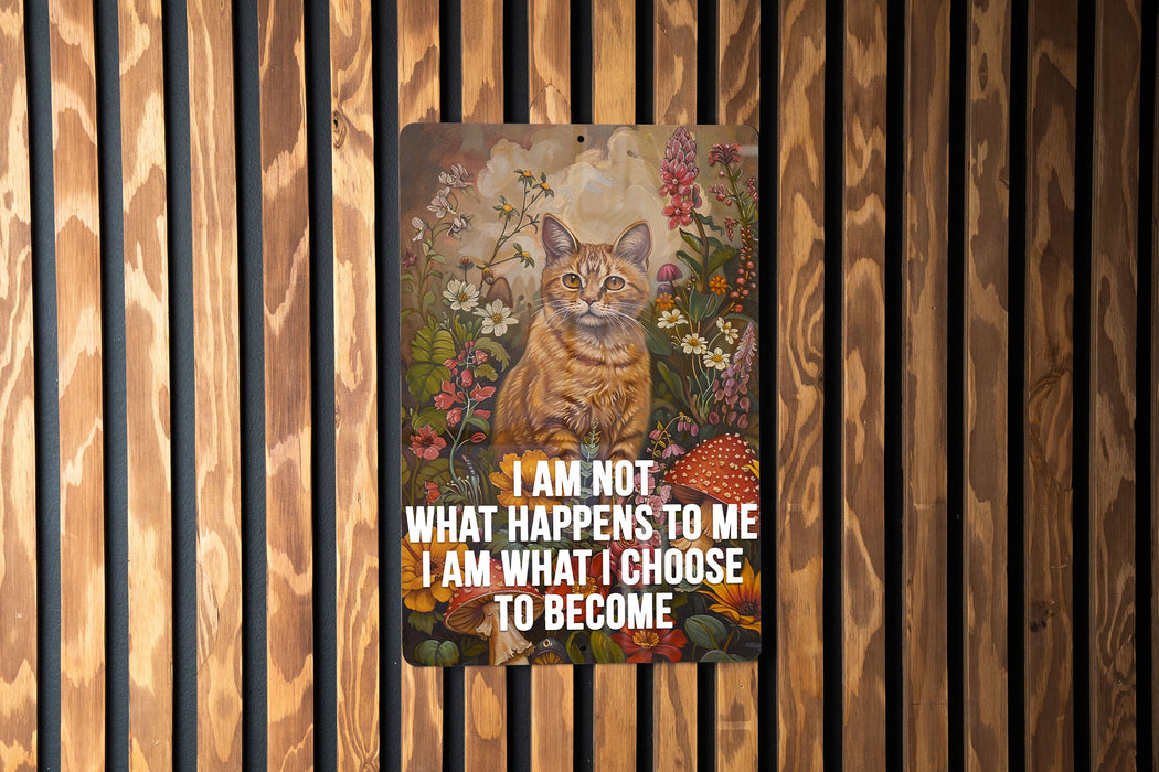 Choose to Become Metal Poster - Personal Growth, Resilience, Inspirational Quote, Self Determination, Positive Mindset