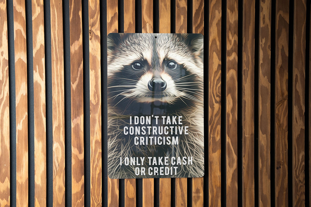 Cash or Credit Criticism Metal Poster - Humorous Quote, Financial Humor, Sarcastic Art, Modern Decor, Witty Statement