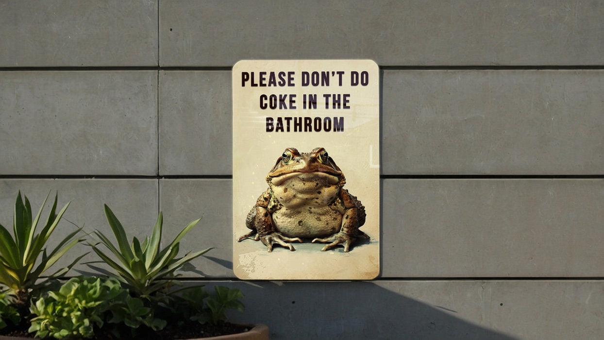 Don't Do Coke Bathroom Metal Poster - Bathroom Rules, Humor Sign, Quirky Notice, Guest Decor, Wall Art