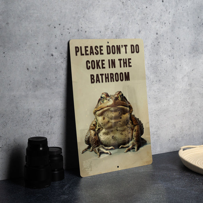 Don't Do Coke Bathroom Metal Poster - Bathroom Rules, Humor Sign, Quirky Notice, Guest Decor, Wall Art