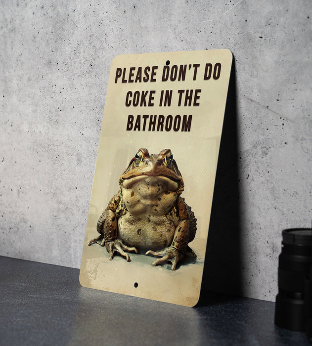 Don't Do Coke Bathroom Metal Poster - Bathroom Rules, Humor Sign, Quirky Notice, Guest Decor, Wall Art