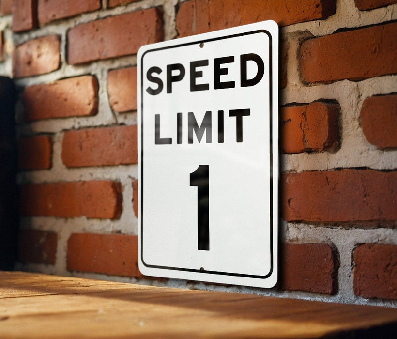 Speed Limit 1 MPH Metal Sign - Durable Aluminum Safety Signage for Controlled Areas