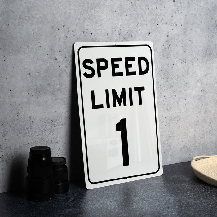 Speed Limit 1 MPH Metal Sign - Durable Aluminum Safety Signage for Controlled Areas
