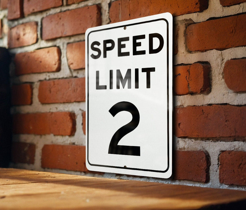 Speed Limit 2 MPH Sign - Custom Aluminum Sign for Controlled Zones