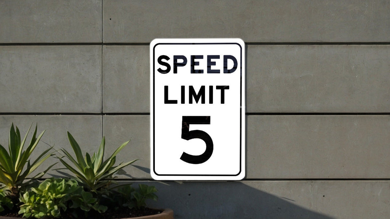 Speed Limit 5 MPH Sign - Safe Speed Aluminum Signage for Areas Requiring Caution