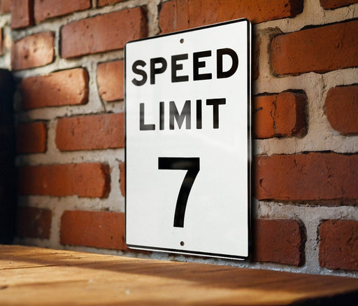 Speed Limit 7 MPH Sign - Unique Aluminum Traffic Sign for Specific Speed Regulation