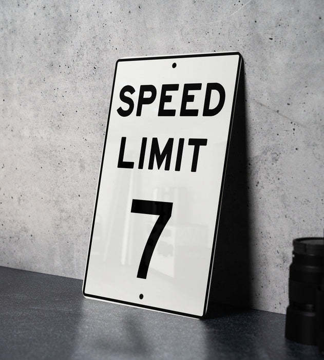 Speed Limit 7 MPH Sign - Unique Aluminum Traffic Sign for Specific Speed Regulation
