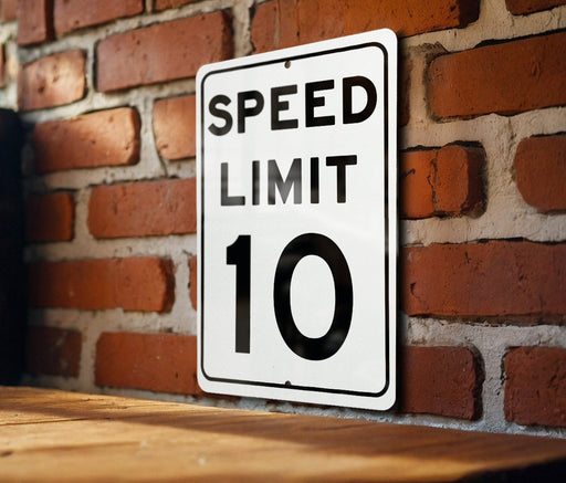 Speed Limit 10 MPH Sign - Aluminum Safety Sign for Slow Traffic Areas
