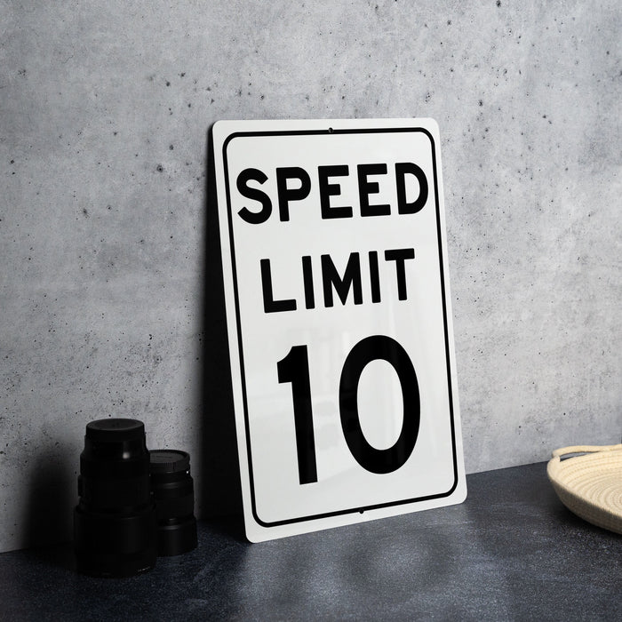 Speed Limit 10 MPH Sign - Aluminum Safety Sign for Slow Traffic Areas