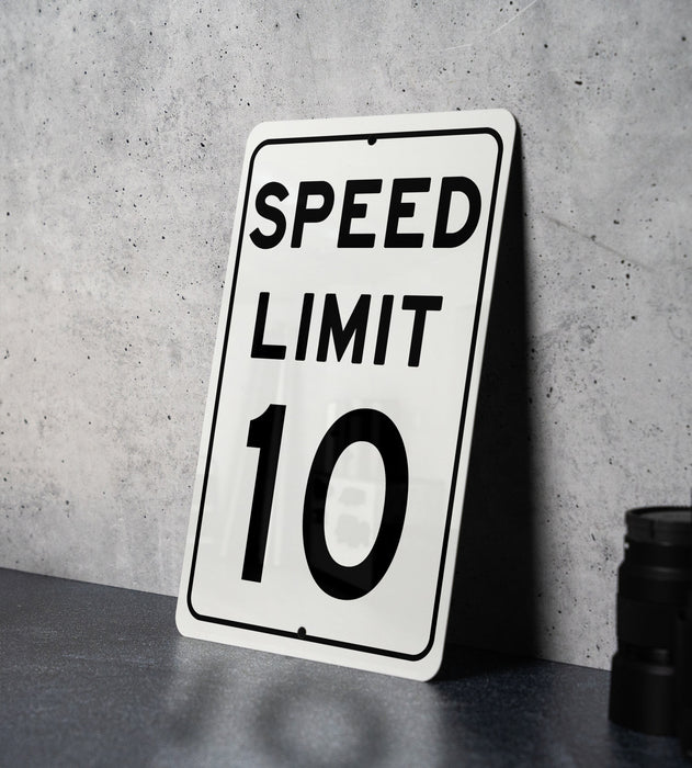 Speed Limit 10 MPH Sign - Aluminum Safety Sign for Slow Traffic Areas