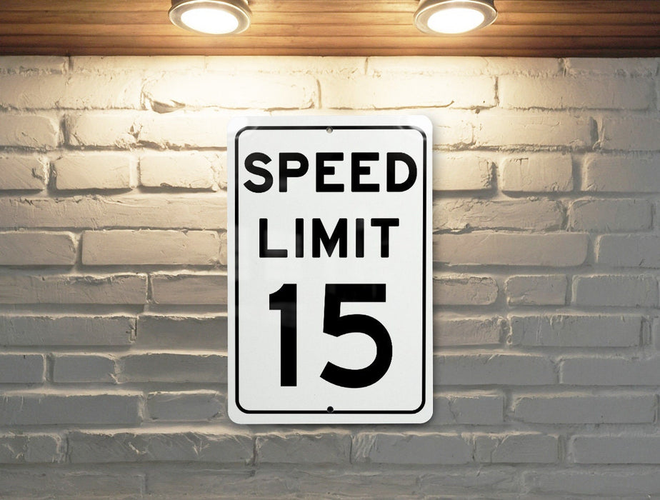 Speed Limit 15 MPH Sign - Residential and School Zone Aluminum Sign