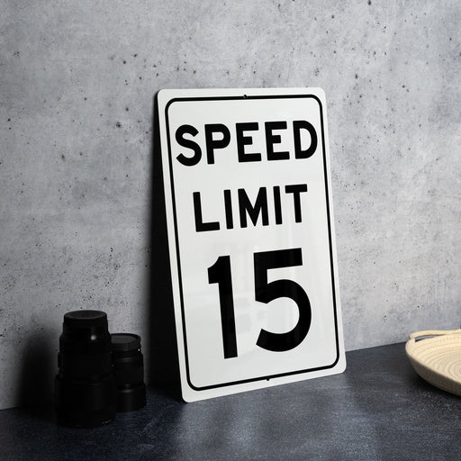Speed Limit 15 MPH Sign - Residential and School Zone Aluminum Sign