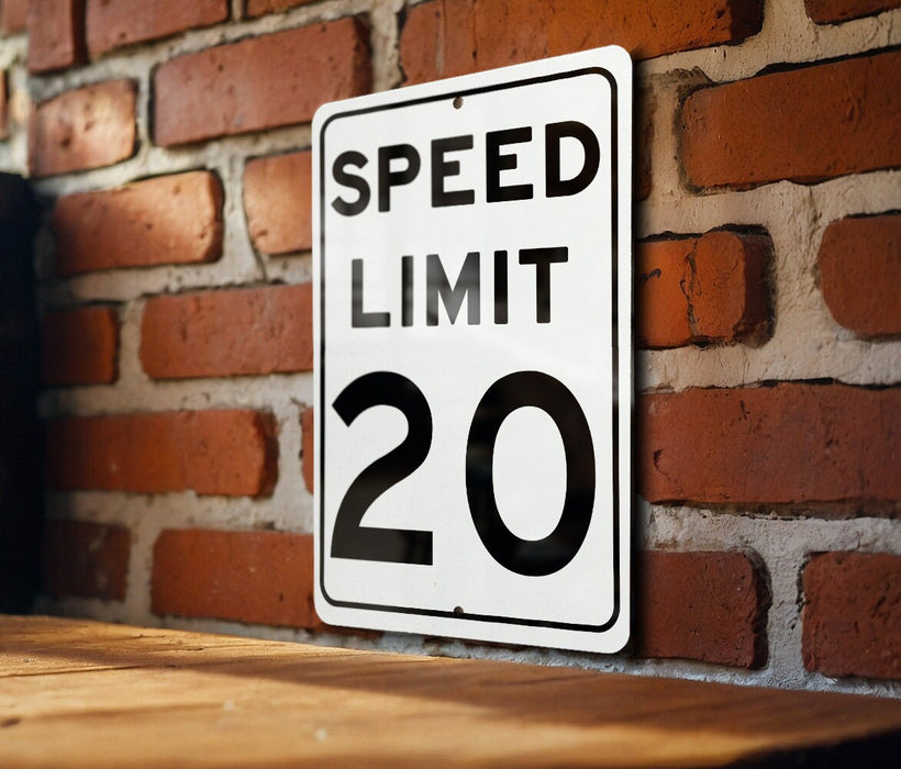 Speed Limit 20 MPH Sign - Durable Traffic Safety Aluminum Signage