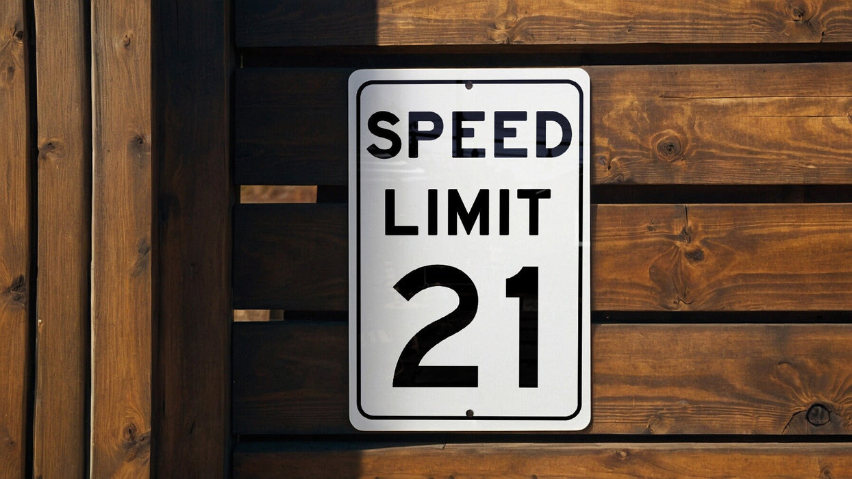 Speed Limit 21 MPH Sign - Precise Speed Regulation Aluminum Sign