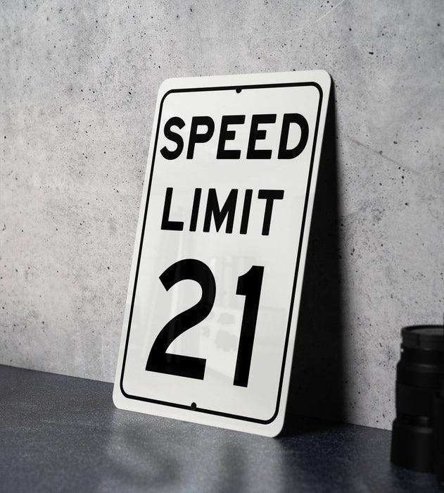 Speed Limit 21 MPH Sign - Precise Speed Regulation Aluminum Sign