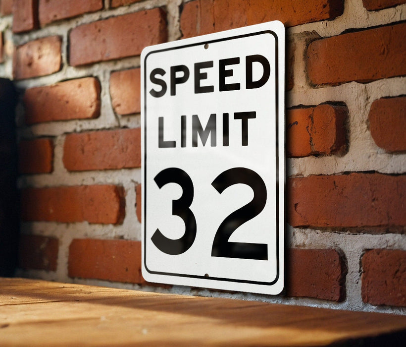 Speed Limit 32 MPH Sign - Customizable Aluminum Sign for Targeted Speed Control