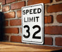 Speed Limit 32 MPH Sign - Customizable Aluminum Sign for Targeted Speed Control