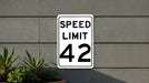 Speed Limit 42 MPH Sign - Aluminum Signage for Special Speed Regulations"