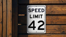 Speed Limit 42 MPH Sign - Aluminum Signage for Special Speed Regulations"
