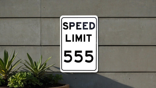 Speed Limit 555 MPH Sign - Custom Aluminum Sign for Themed Decor