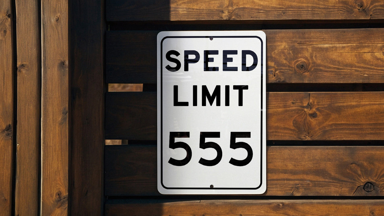 Speed Limit 555 MPH Sign - Custom Aluminum Sign for Themed Decor