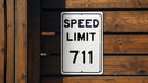 Speed Limit 711 MPH Sign - Unique Aluminum Sign for Collectible Decor