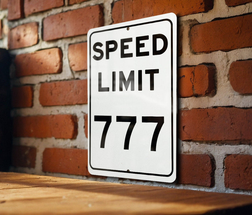 Speed Limit 777 MPH Sign - Lucky Aluminum Sign for Special Decor
