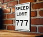Speed Limit 777 MPH Sign - Lucky Aluminum Sign for Special Decor
