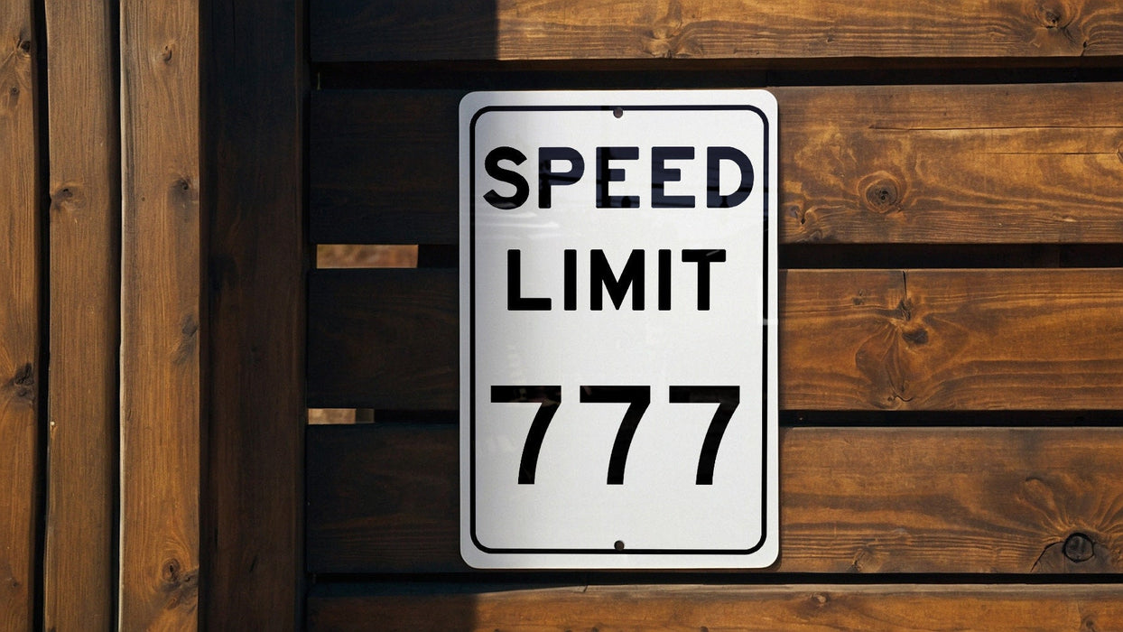 Speed Limit 777 MPH Sign - Lucky Aluminum Sign for Special Decor